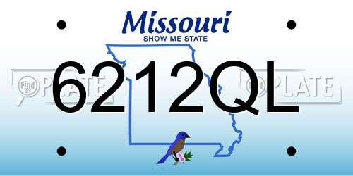 6212QL Missouri License Plate