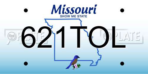 621TOL Missouri License Plate