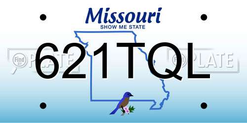 621TQL Missouri License Plate