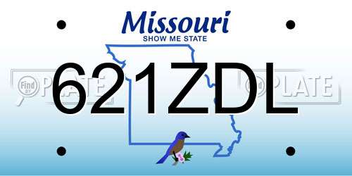621ZDL Missouri License Plate