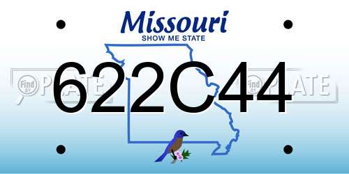 622C44 Missouri License Plate