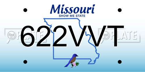 622VVT Missouri License Plate