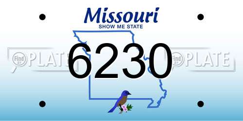 6230 Missouri License Plate