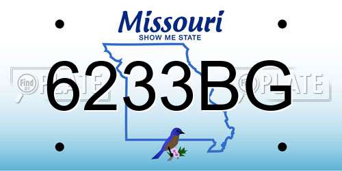 6233BG Missouri License Plate