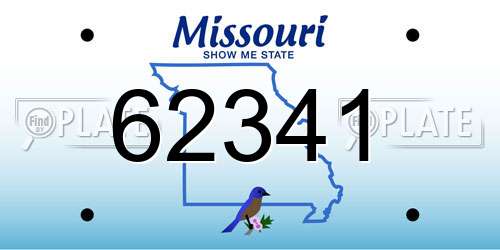 62341 Missouri License Plate