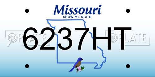 6237HT Missouri License Plate