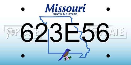 623E56 Missouri License Plate