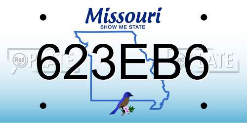 623EB6 Missouri License Plate
