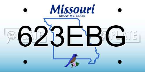 623EBG Missouri License Plate