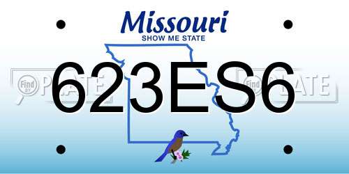 623ES6 Missouri License Plate
