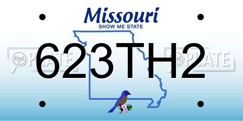623TH2 Missouri License Plate