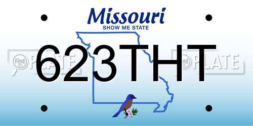 623THT Missouri License Plate