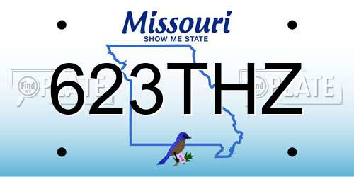 623THZ Missouri License Plate