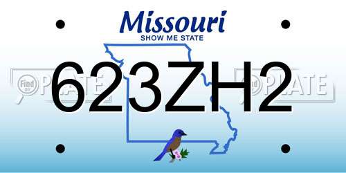 623ZH2 Missouri License Plate