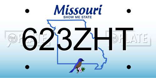 623ZHT Missouri License Plate