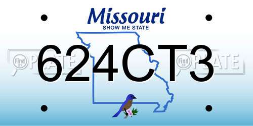 624CT3 Missouri License Plate