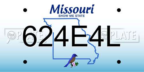 624E4L Missouri License Plate