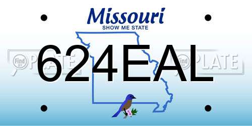 624EAL Missouri License Plate