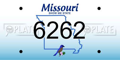 6262 Missouri License Plate