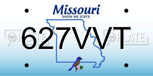 627VVT Missouri License Plate