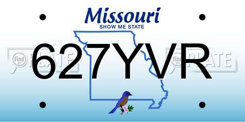 627YVR Missouri License Plate