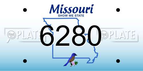 6280 Missouri License Plate