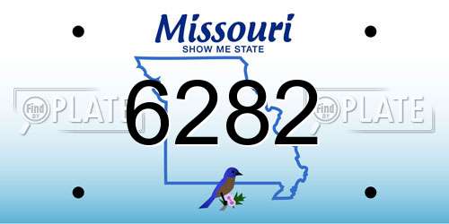 6282 Missouri License Plate