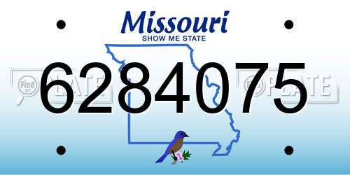 6284075 Missouri License Plate