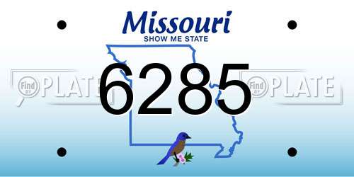 6285 Missouri License Plate