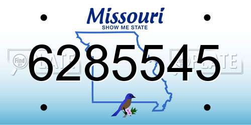 6285545 Missouri License Plate