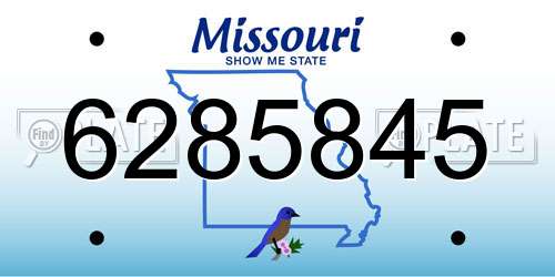 6285845 Missouri License Plate
