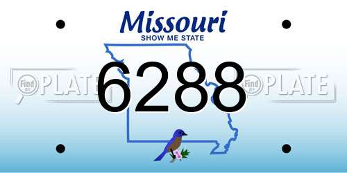 6288 Missouri License Plate