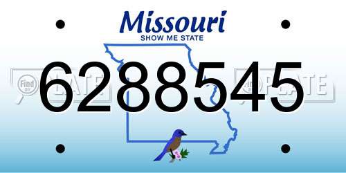 6288545 Missouri License Plate