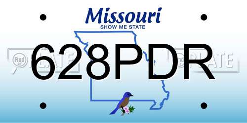 628PDR Missouri License Plate