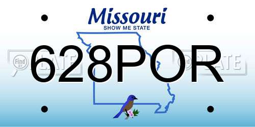 628POR Missouri License Plate