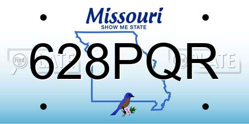 628PQR Missouri License Plate