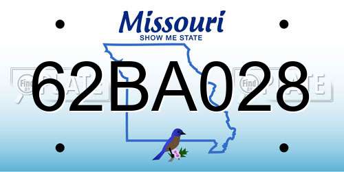 62BA028 Missouri License Plate