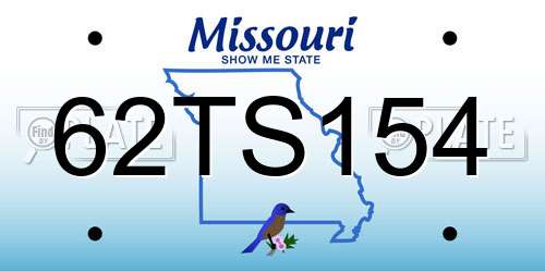 62TS154 Missouri License Plate