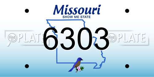 6303 Missouri License Plate