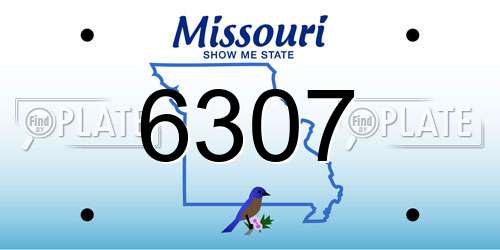 6307 Missouri License Plate