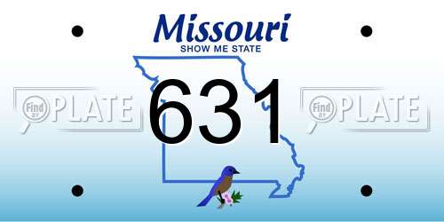 631 Missouri License Plate