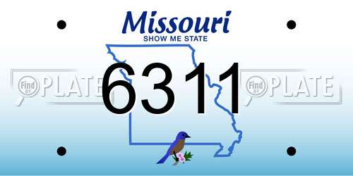6311 Missouri License Plate