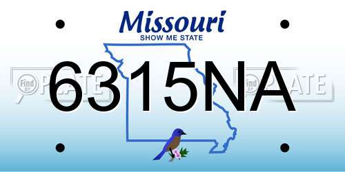 6315NA Missouri License Plate