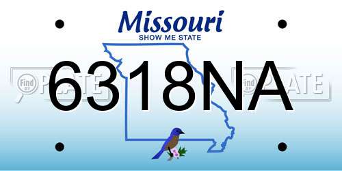6318NA Missouri License Plate