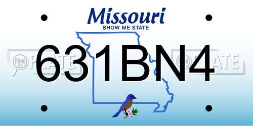 631BN4 Missouri License Plate