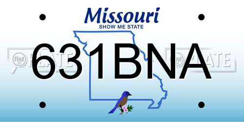 631BNA Missouri License Plate