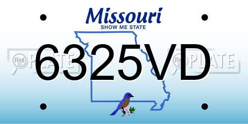 6325VD Missouri License Plate