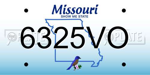 6325VO Missouri License Plate