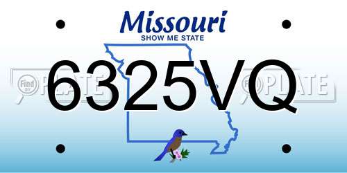 6325VQ Missouri License Plate