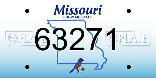 63271 Missouri License Plate